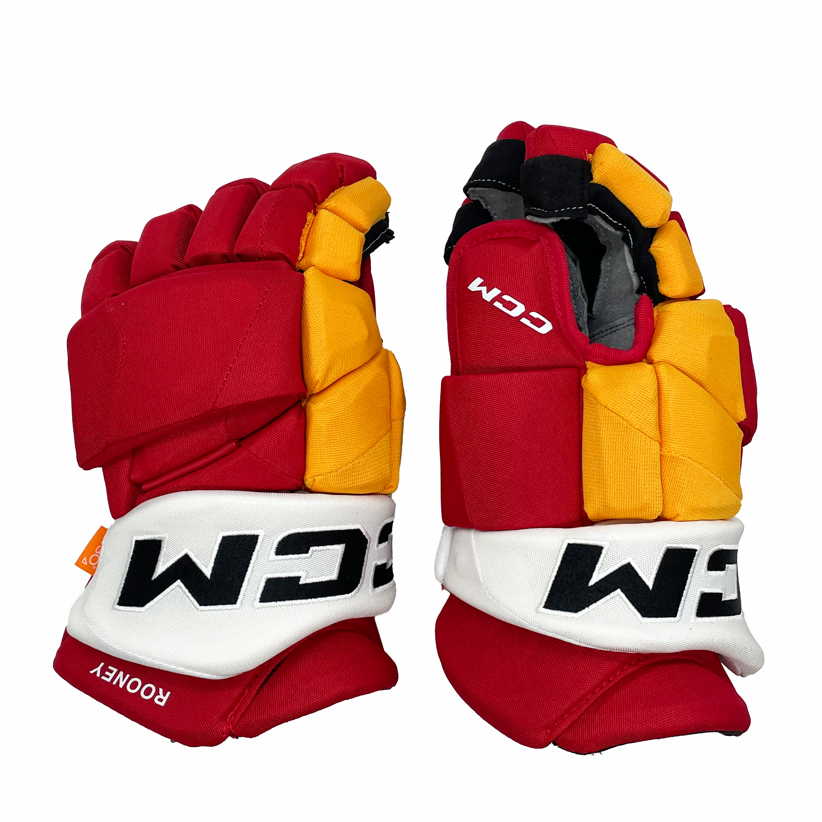 CCM HGJSPP - NHL Pro Stock Glove - Kevin Rooney (Red/Yellow/White)